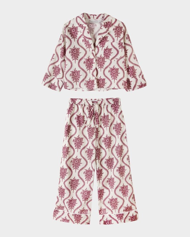 Floral-Print Boxy Shirt and Wide-Leg Trousers Set